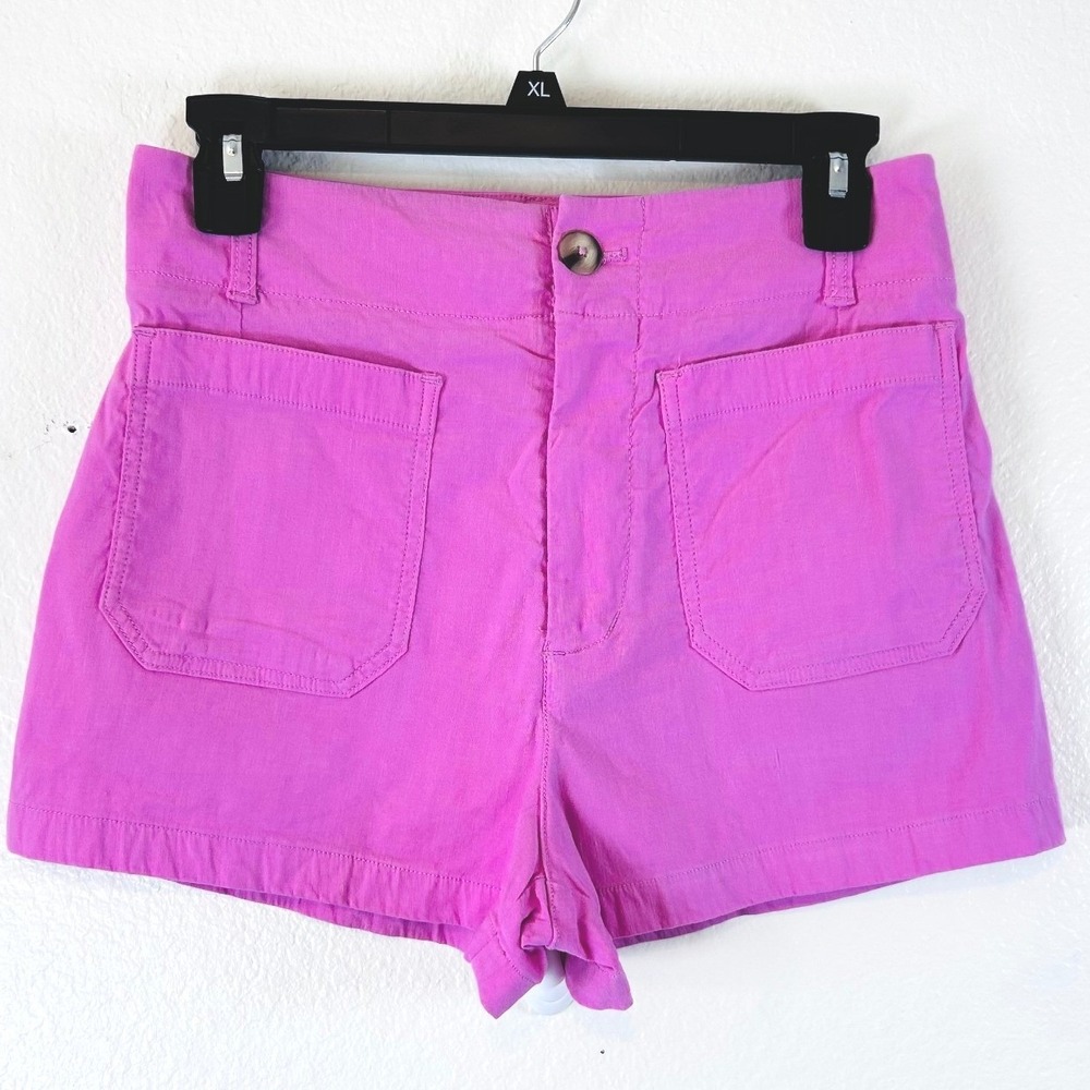 Maeve by Anthropologie Festival The Colette Shorts Pink Linen Blend High Rise 27